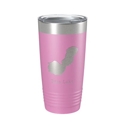 Bass Lake Map Tumbler Travel Mug Insulated Laser Engraved Coffee Cup Indiana 20 oz-14
