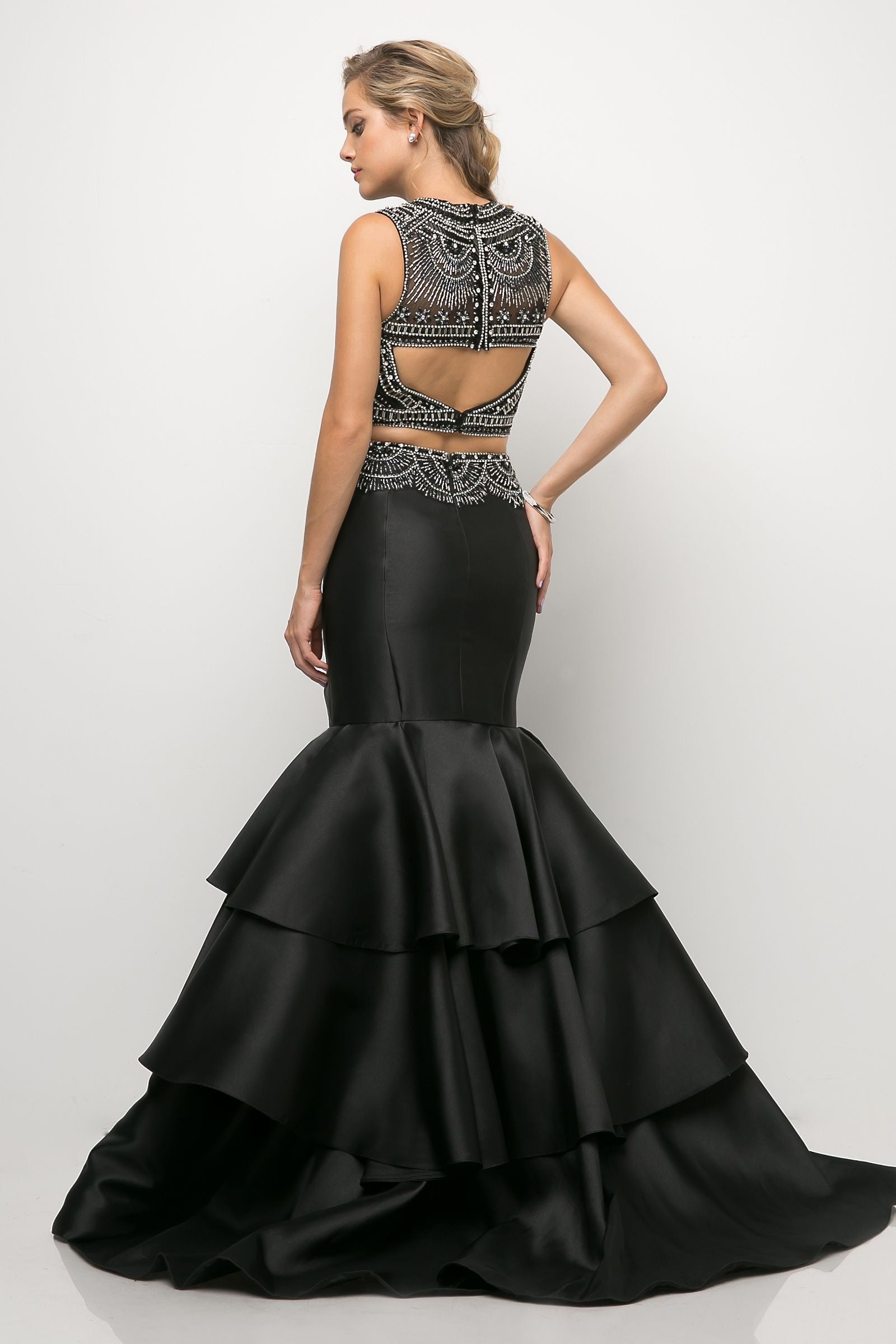 Beaded bodice 2 Piece Mermaid Gown-3