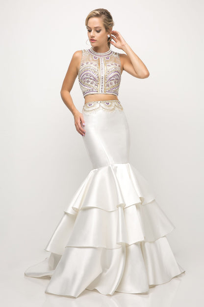 Beaded bodice 2 Piece Mermaid Gown-0