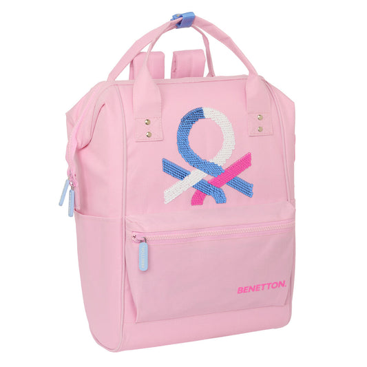 Laptop Backpack Benetton benetton Pink 27 x 40 x 19 cm-0