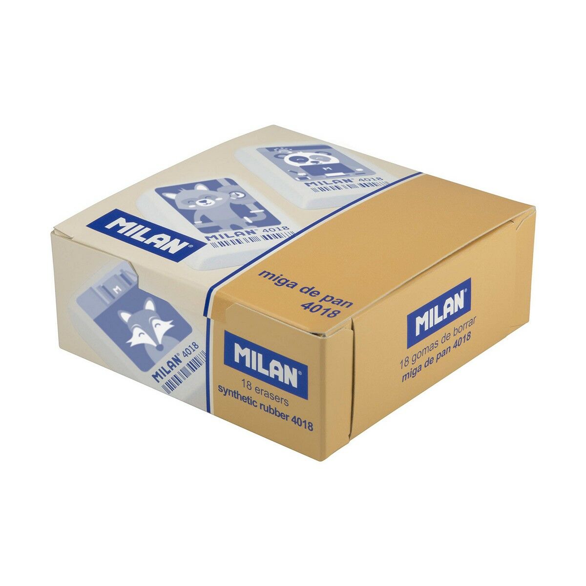 Eraser Milan 4018 White 18 Pieces-3