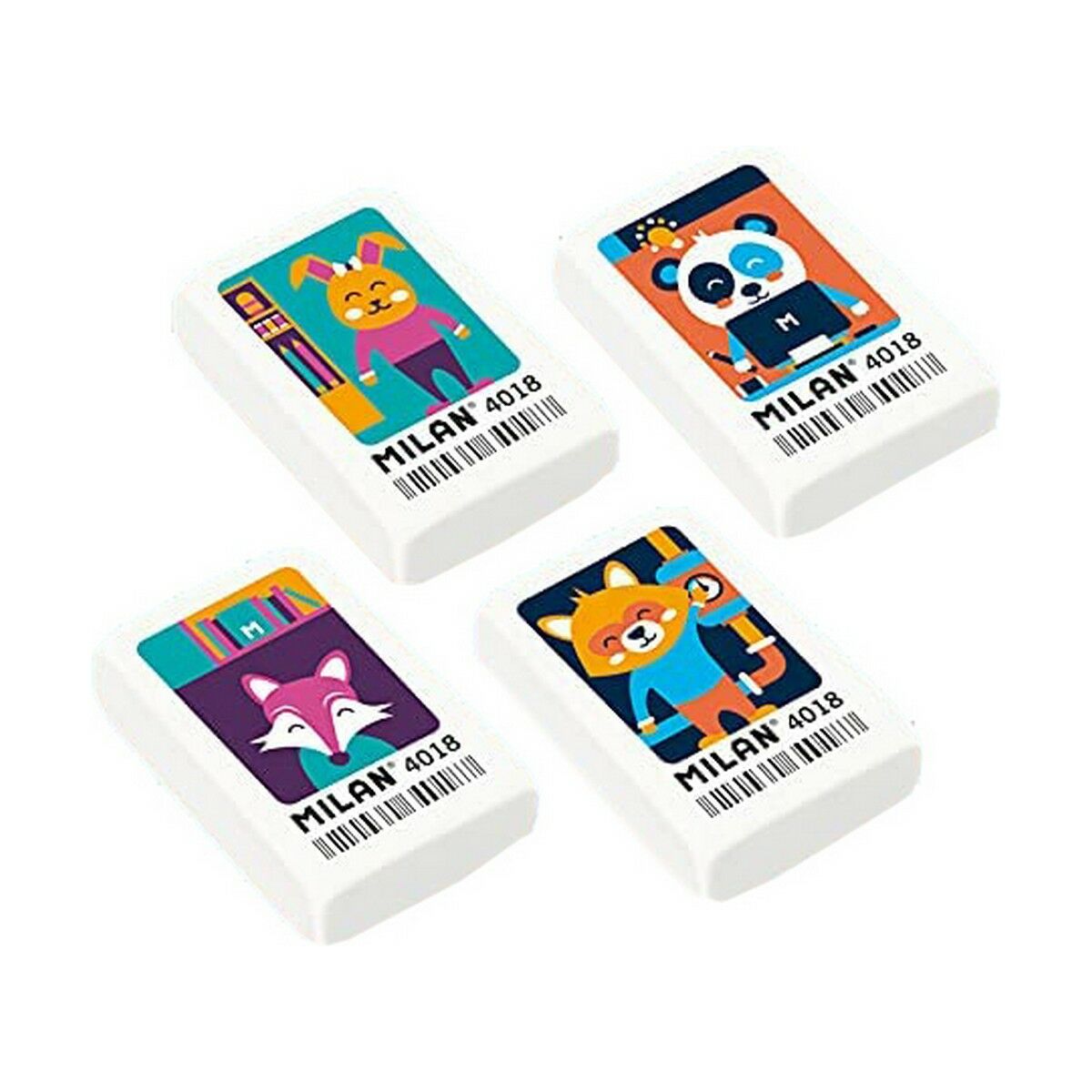 Eraser Milan 4018 White 18 Pieces-2