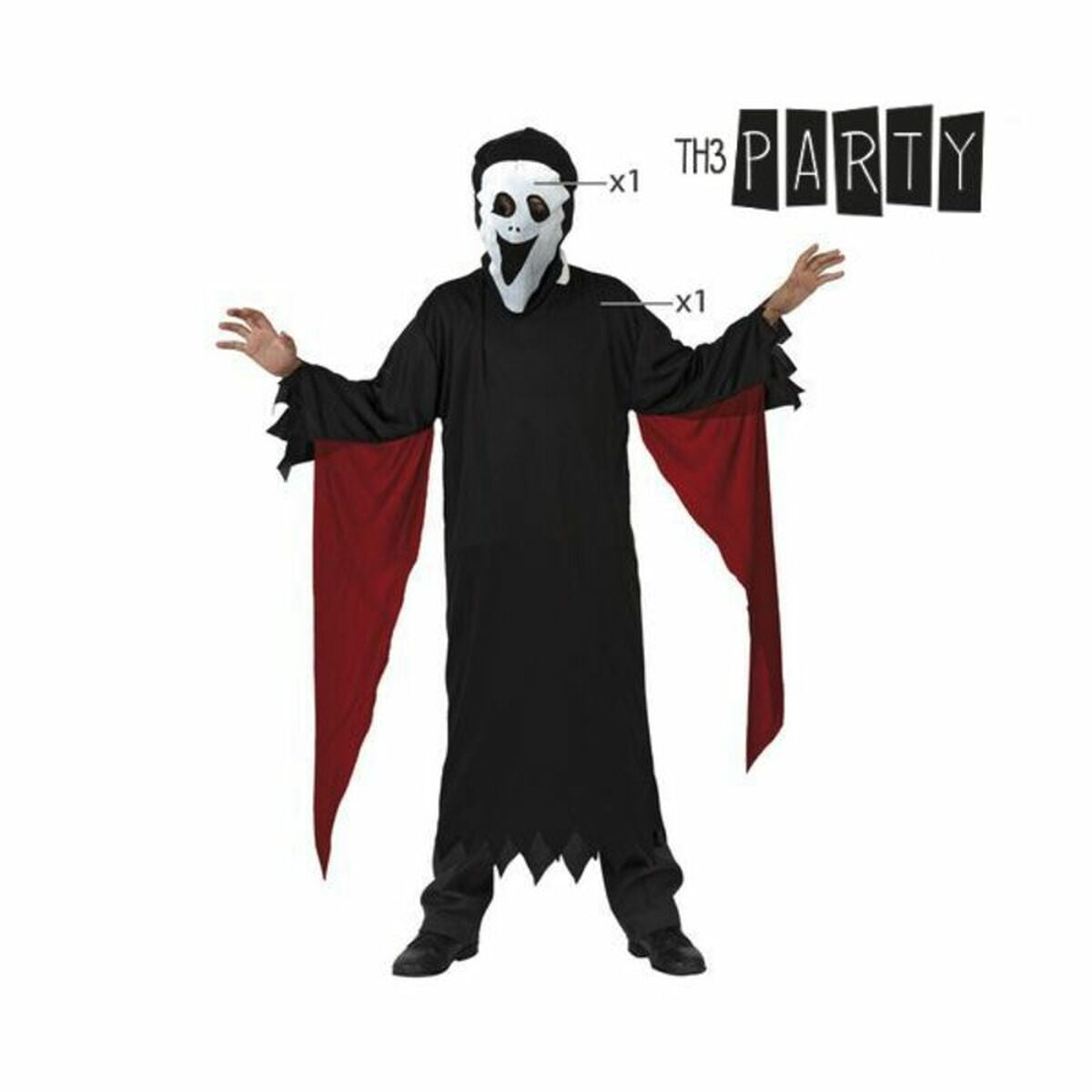 Costume for Children Th3 Party 8606 Black Male Assassin (2 Pieces)-3