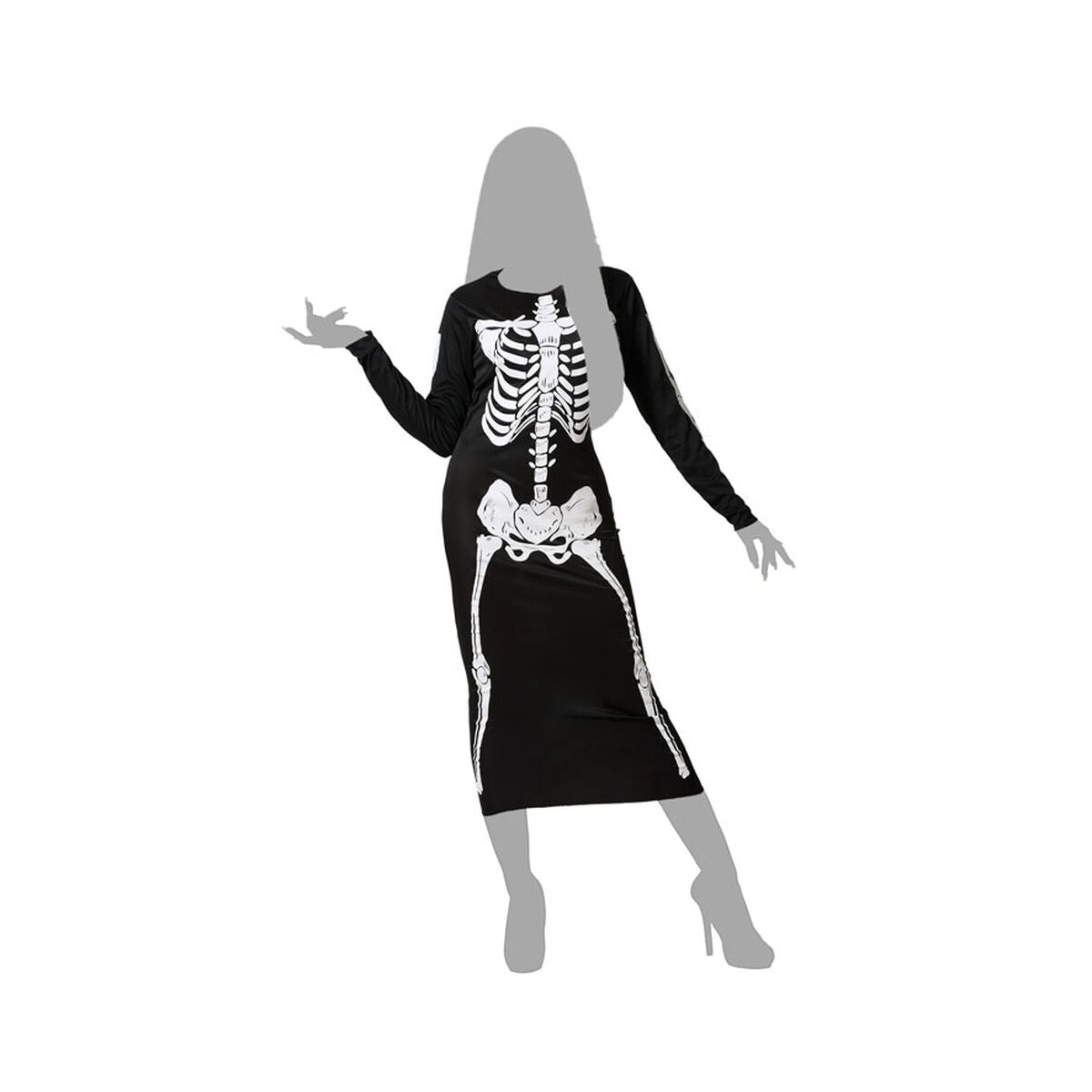 Costume for Adults Black Skeleton M/L-4
