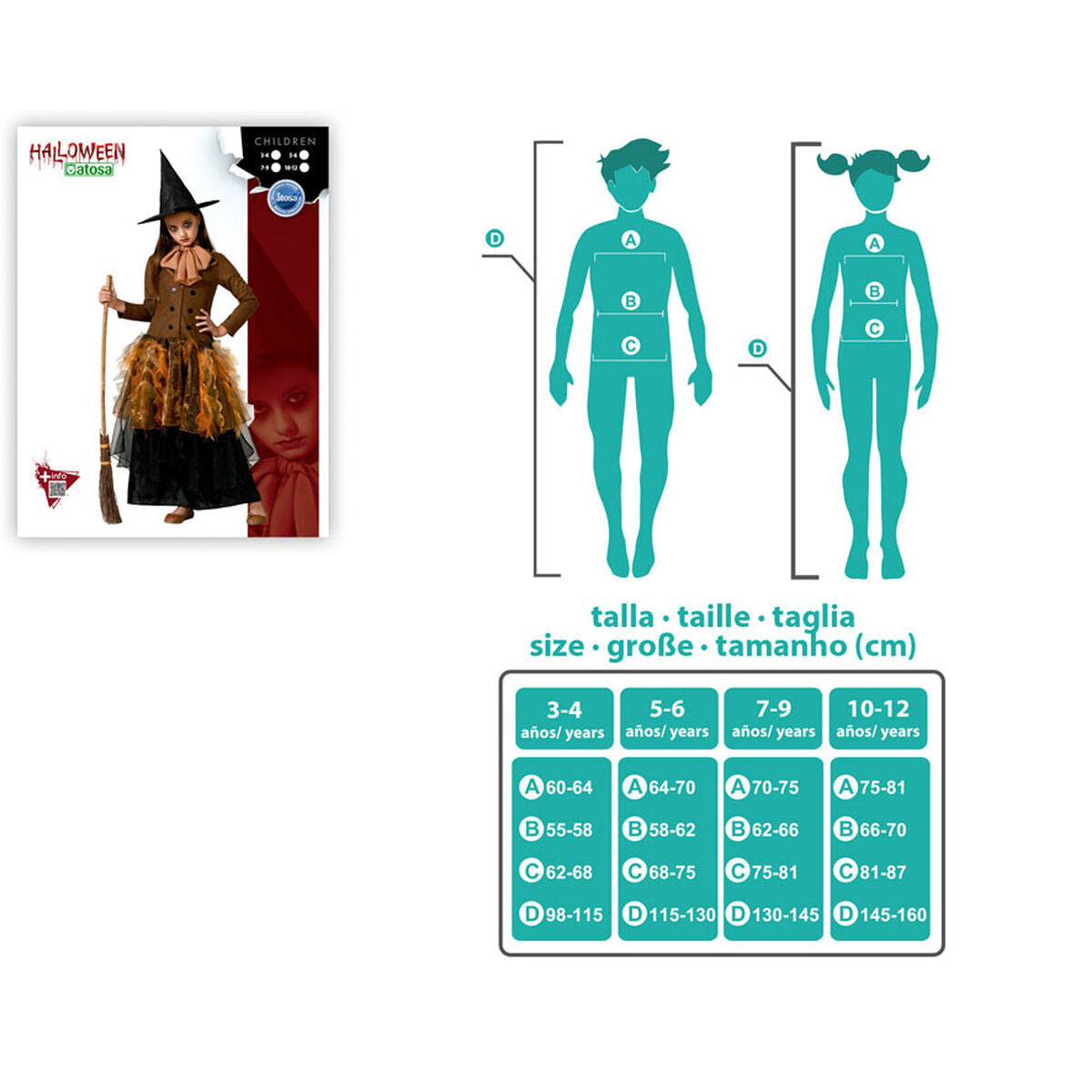 Costume for Children Witch 7-9 Years-3