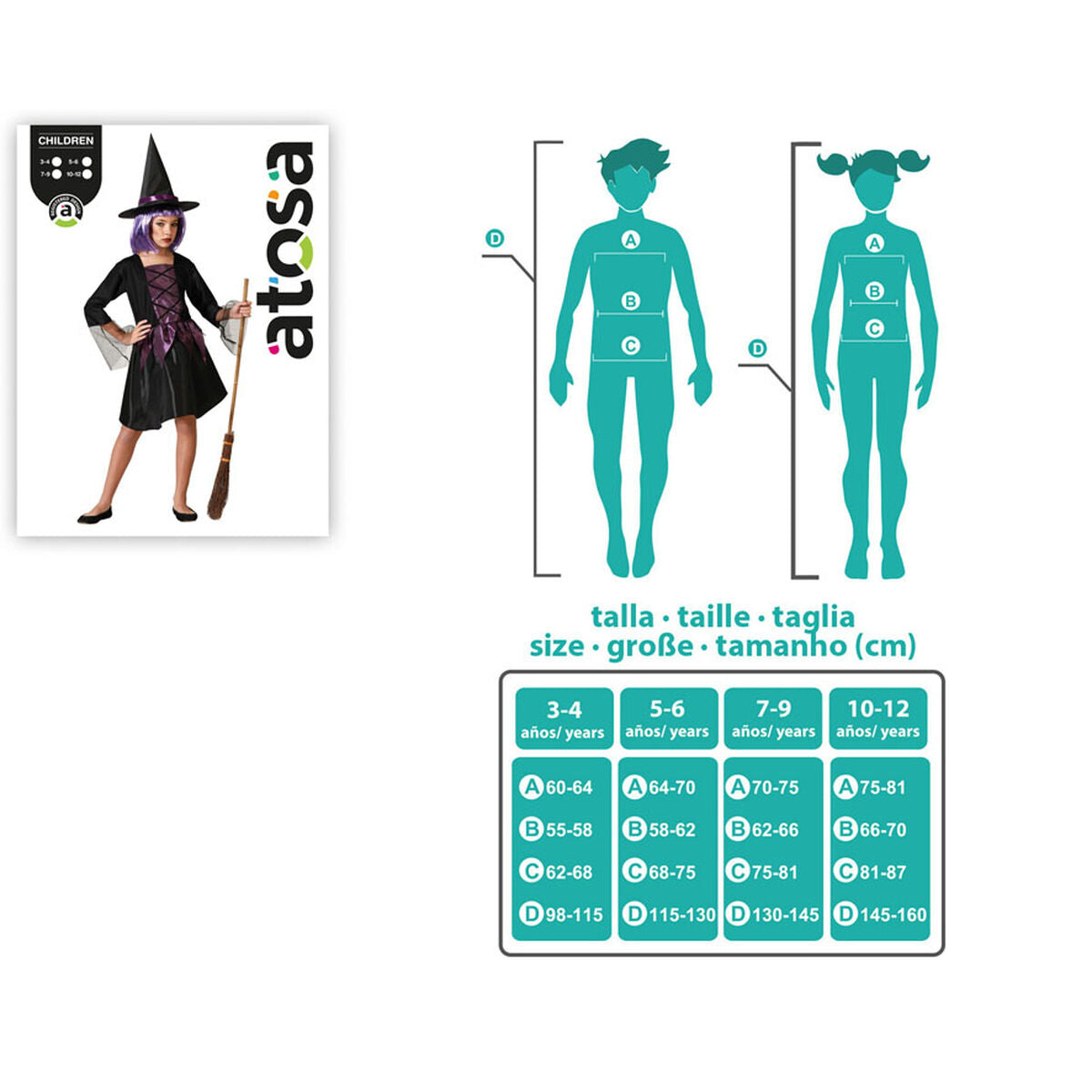 Costume for Children Purple Witch Halloween-2