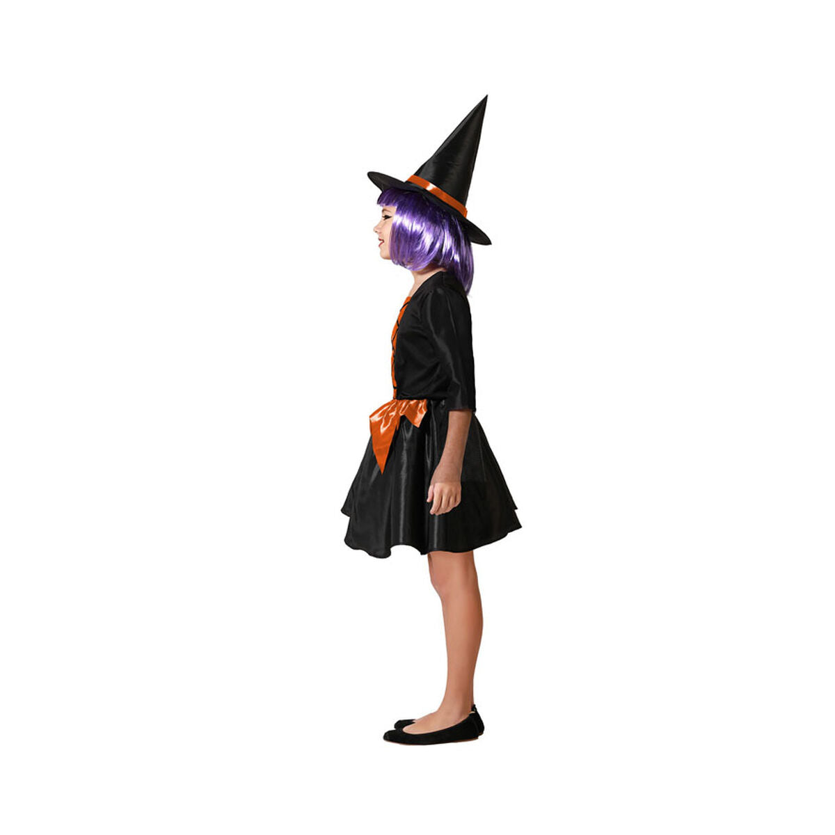 Costume for Children Orange Witch Halloween-9