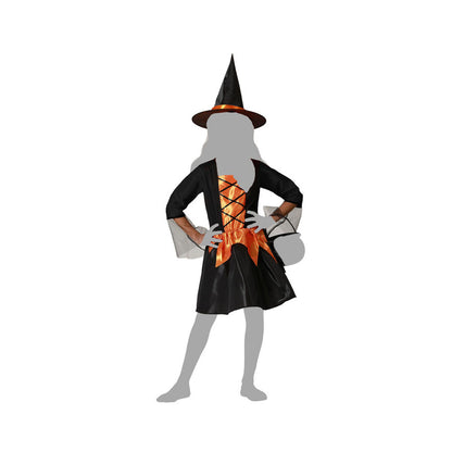 Costume for Children Orange Witch Halloween-11