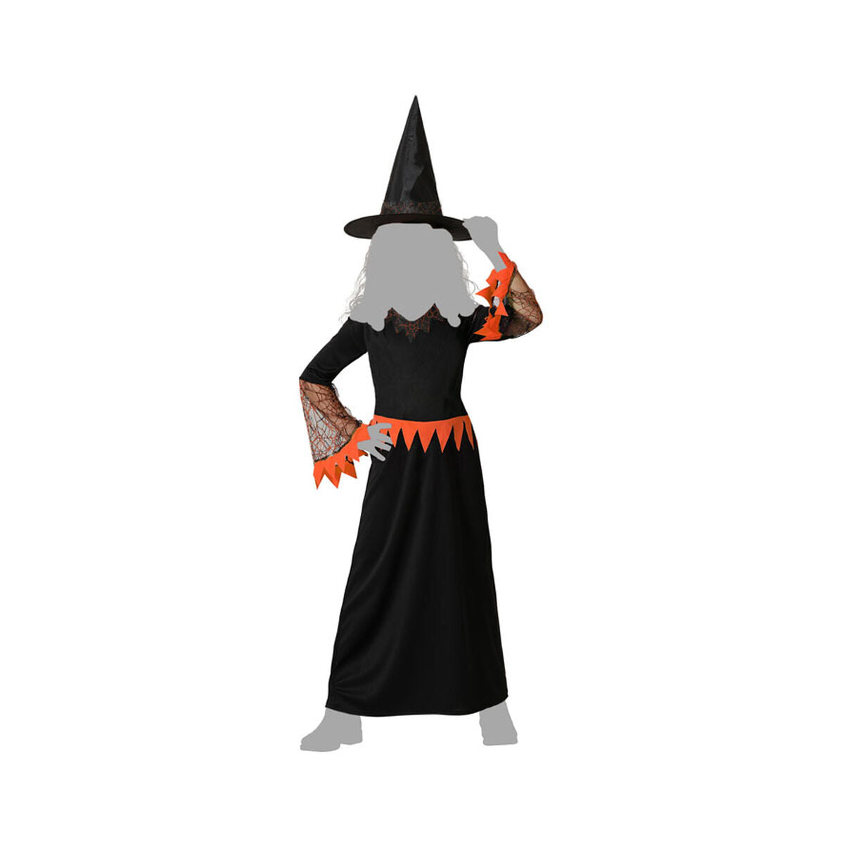 Costume for Children Orange Witch Halloween-2