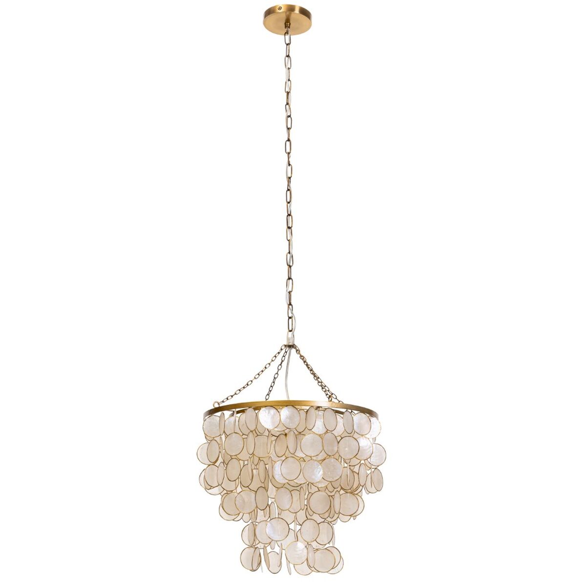 Ceiling Light Home ESPRIT Beige Golden Metal Mother of pearl 50 W 40 x 40 x 48 cm-2