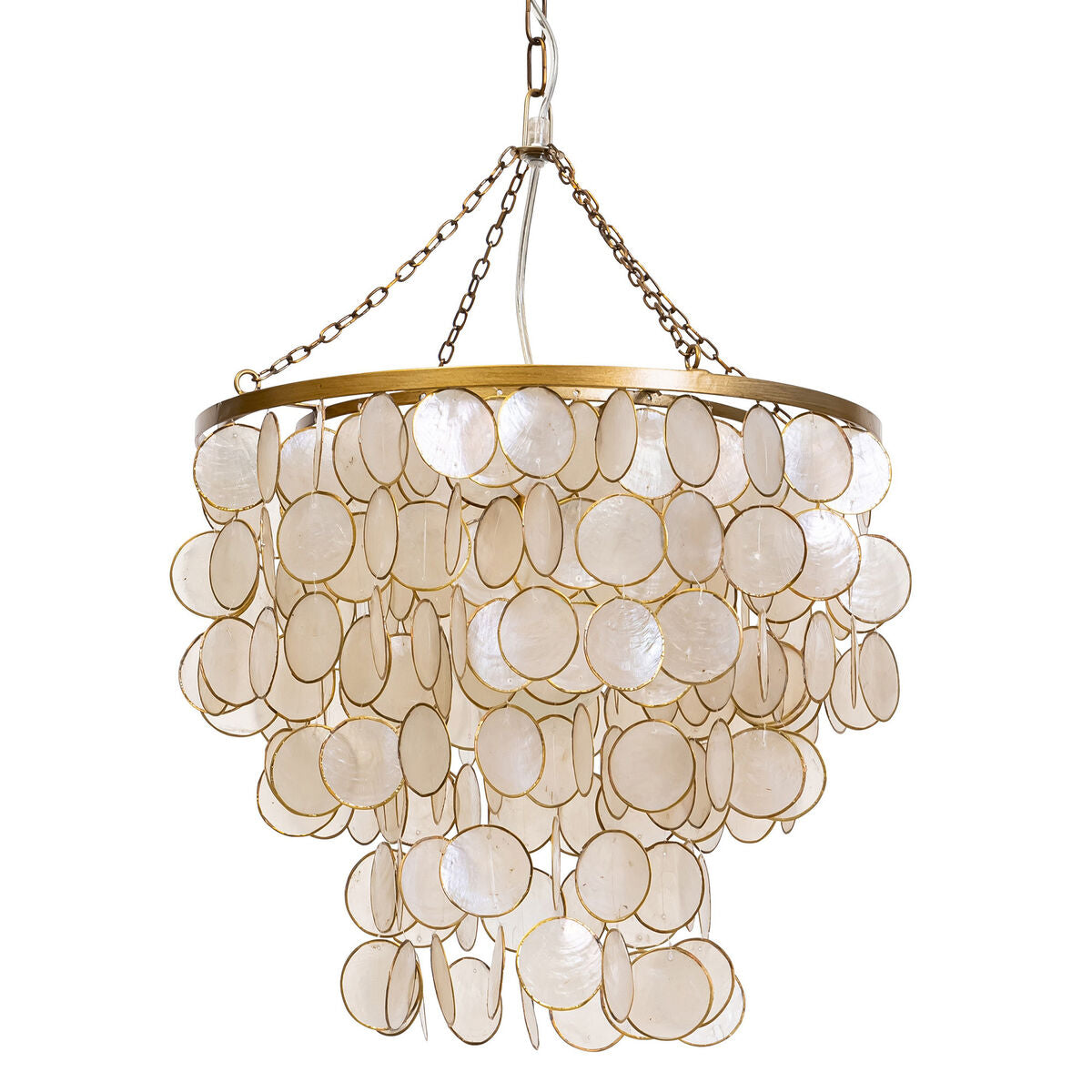 Ceiling Light Home ESPRIT Beige Golden Metal Mother of pearl 50 W 40 x 40 x 48 cm-1