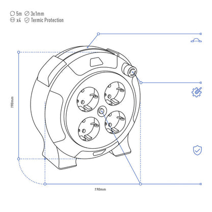 Extension EDM 20050 Red 5 m Cable-1