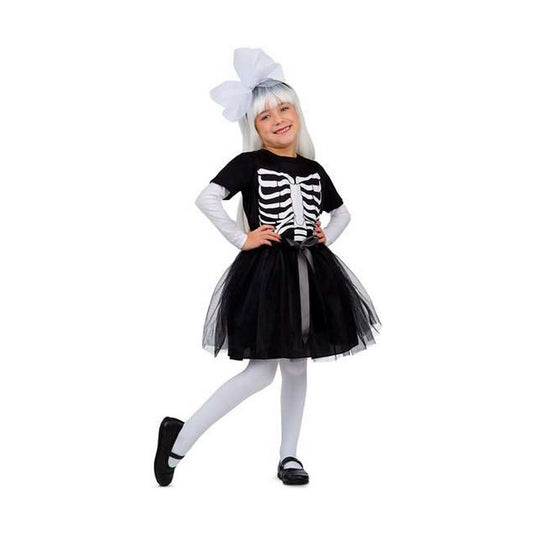Costume for Children My Other Me Skeleton Tutu Black (3 Pieces)-0