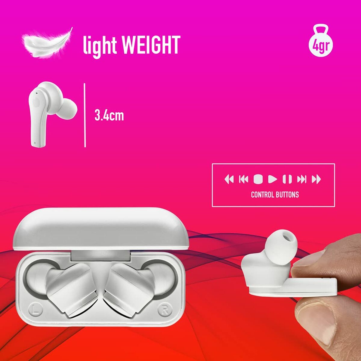 Bluetooth Headphones NGS ARTICABLOOMWHITE White Black-22