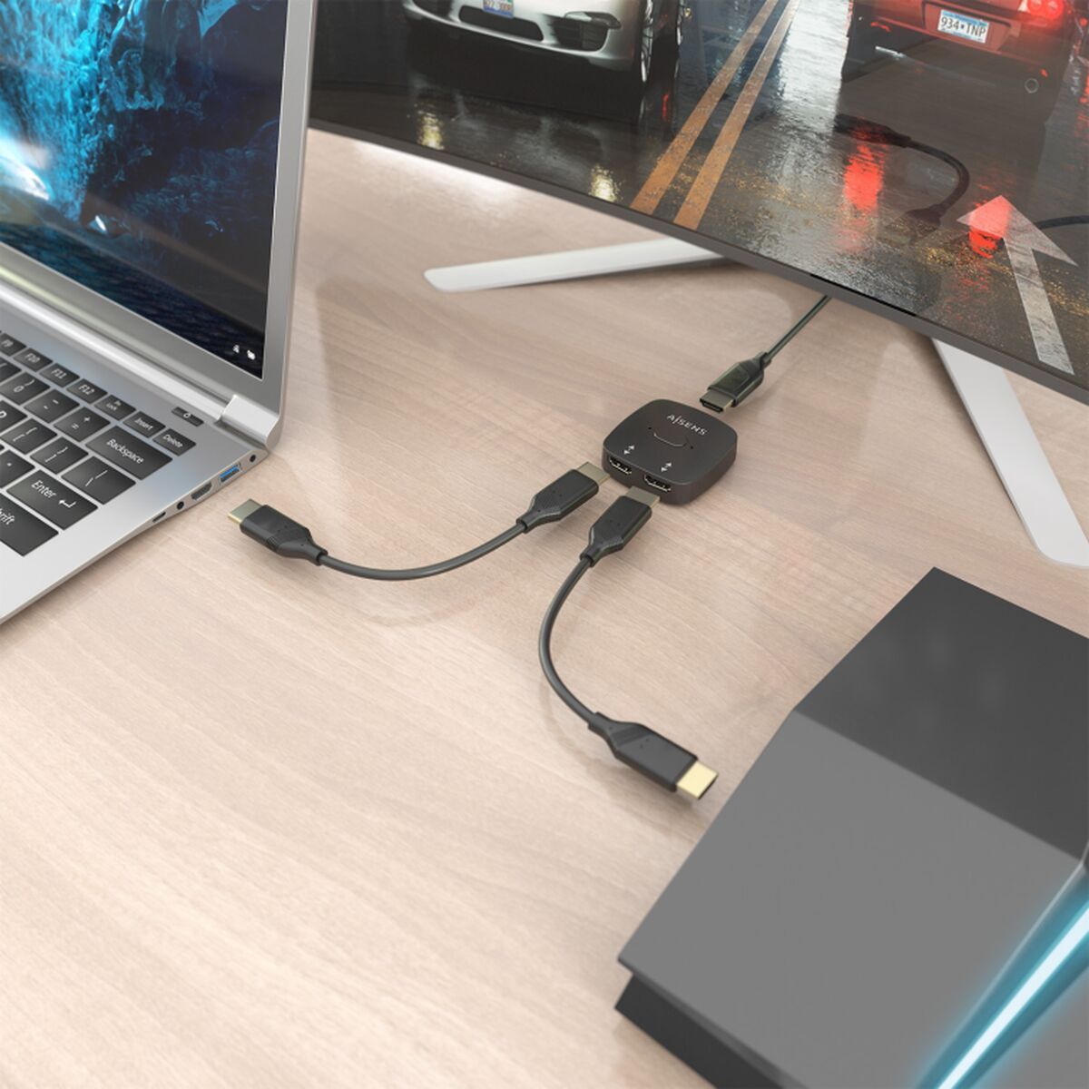 HDMI switch Aisens A123-0948 Black-2