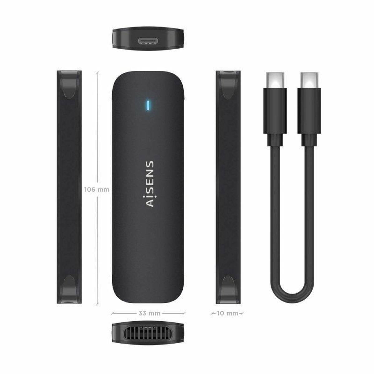 Hard drive case Aisens ASM2-024B-2