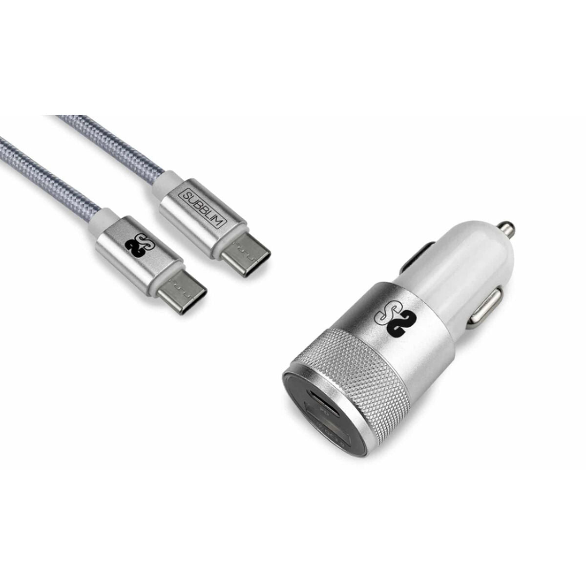 Car Charger Subblim SUBCHG-5CPD10 White (2 Units)-0