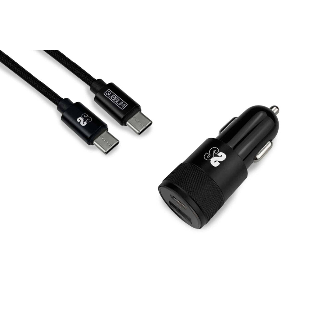 Car Charger Subblim SUBCHG-5CPD11 Black (2 Units)-0