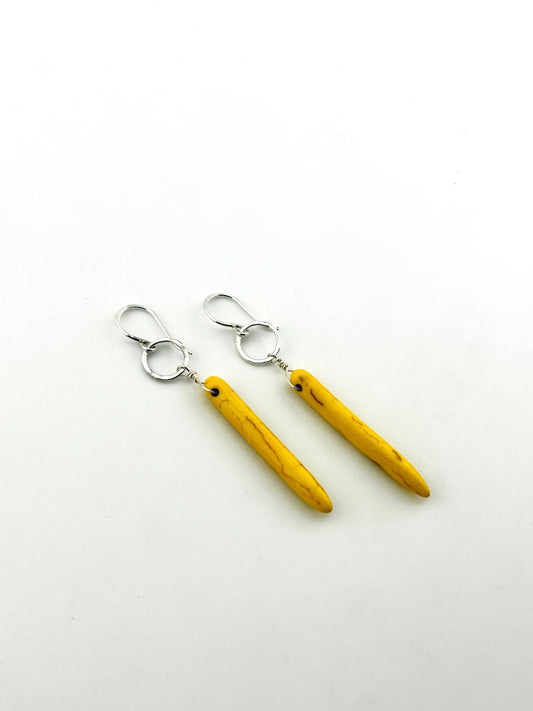 Howlite Drop Earrings - Golden Sun-0