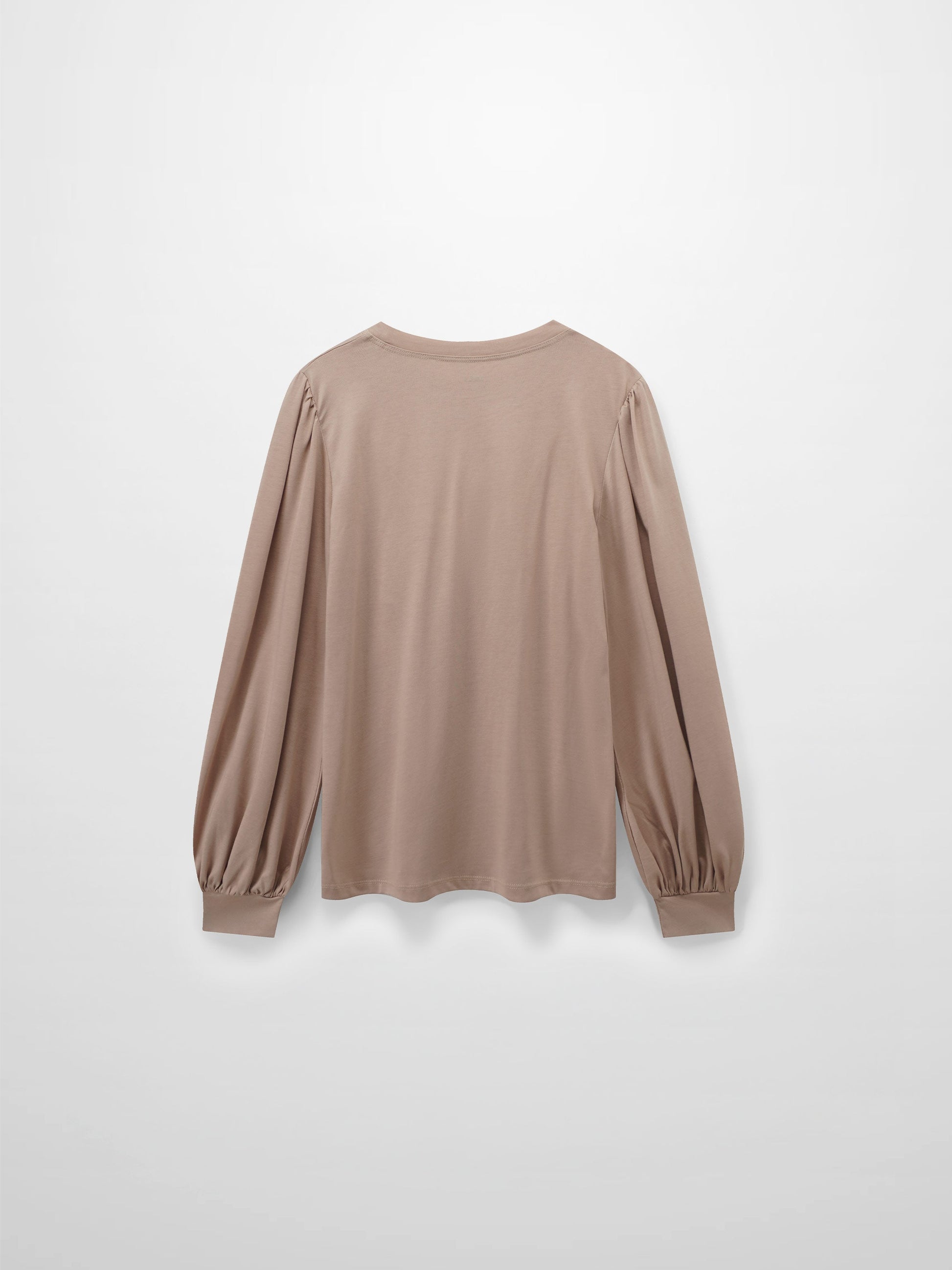 Bubble Sleeve T-Shirt-Taupe-1