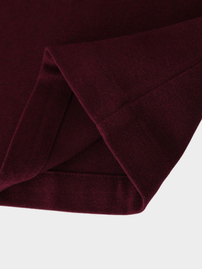 Pin Closure Wrap Skirt-Wine-4