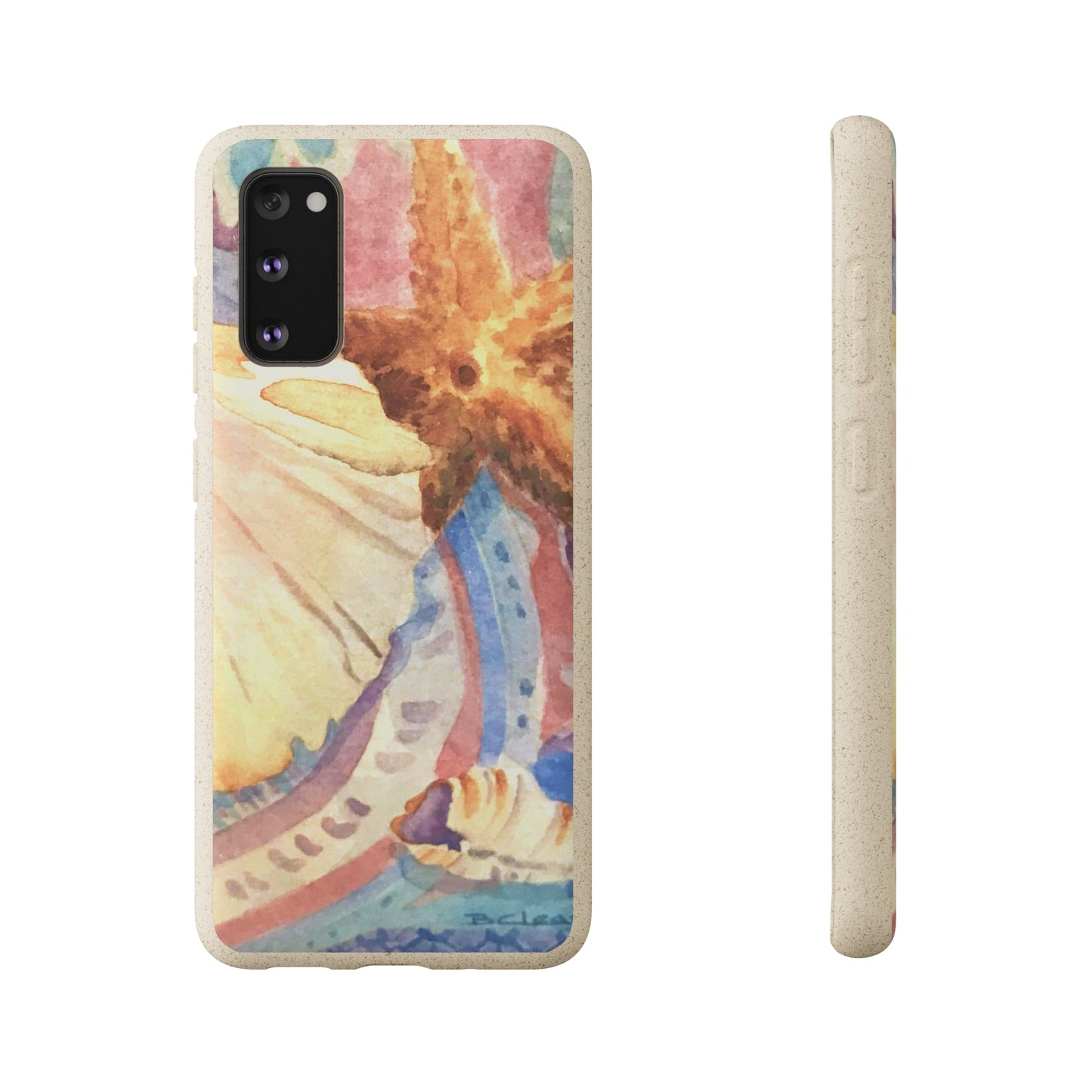 Biodegradable Phone Case with 'Treasures of the Tide' Watercolor Original Artwork by Barbara Cleary-2