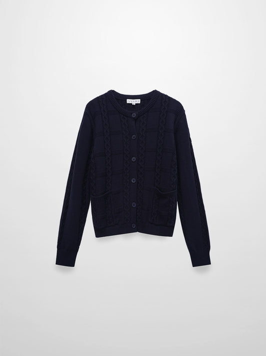 Cable Design Cardigan-Navy-0