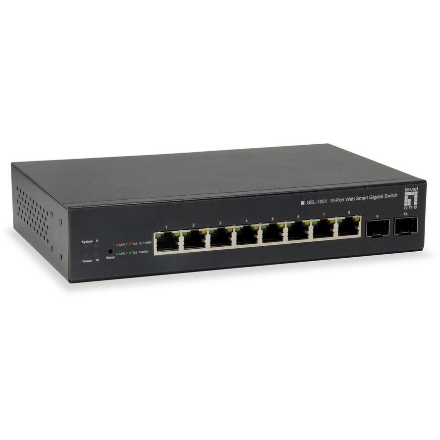 LevelOne GEP-1051 мрежов суич Управляем L2/L3/L4 Gigabit Ethernet (10/100/1000) Захранване по Ethernet (PoE) Черен (GEP-1051)-0