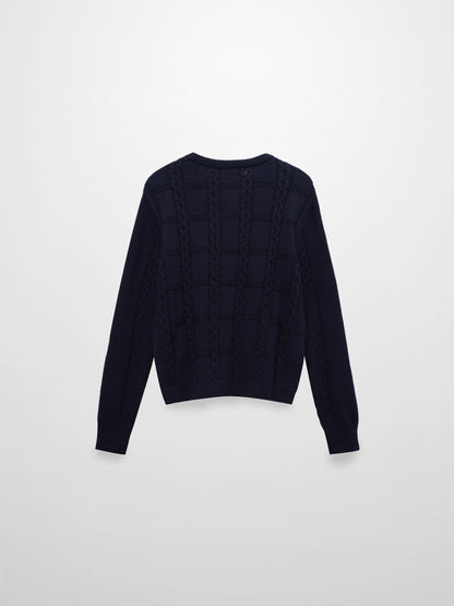 Cable Design Cardigan-Navy-1