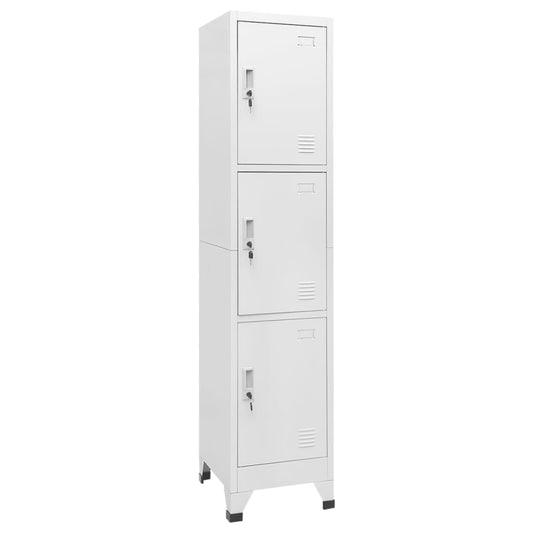 vidaXL Locker Cabinet with 3 Compartments 15"x17.7"x70.9"-0