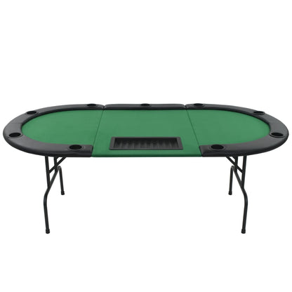 vidaXL 9-Player Folding Poker Table 3 Fold Oval Green-2