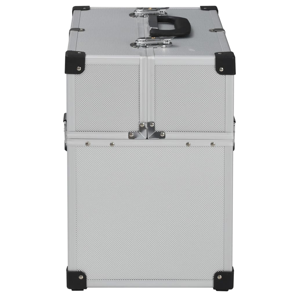 vidaXL Tool Case 15"x8.9"x13.4" Silver Aluminum-3