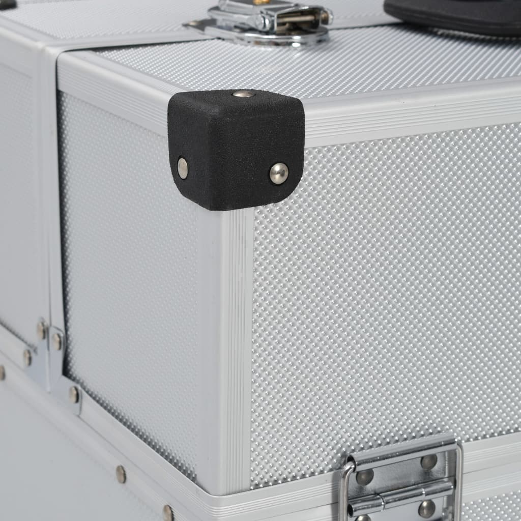 vidaXL Tool Case 15"x8.9"x13.4" Silver Aluminum-4