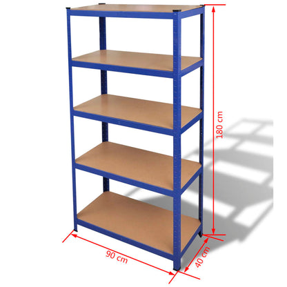 vidaXL Storage Shelf Blue 2pcs-4