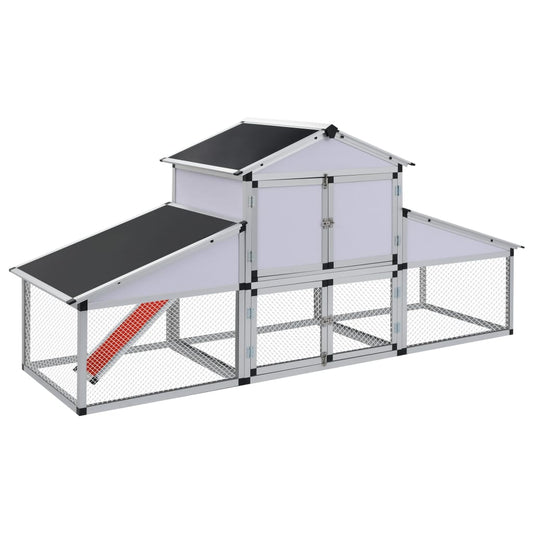 vidaXL Chicken Coop with Runs and Nest Box Aluminum-0
