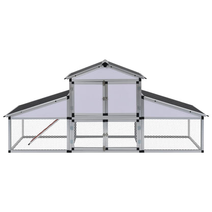 vidaXL Chicken Coop with Runs and Nest Box Aluminum-1