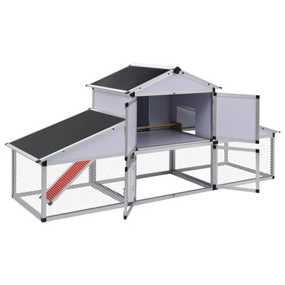 vidaXL Chicken Coop with Runs and Nest Box Aluminum-2
