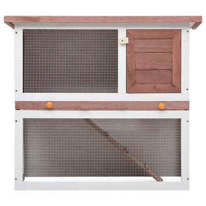 vidaXL Rabbit Hutch Bunny Cage House with Pull Out Tray Ramp Solid Pine Wood-4