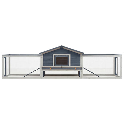 vidaXL Rabbit Hutch Bunny Cage with Pull Out Tray Rabbit Enclosure Solid Wood-4