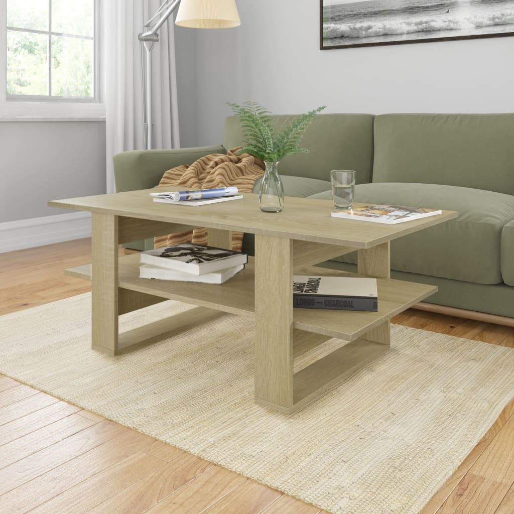 vidaXL Coffee Table Accent End Side Sofa Table with Storage Engineered Wood-9