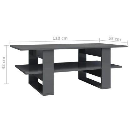 vidaXL Coffee Table Accent End Side Sofa Table with Storage Engineered Wood-3