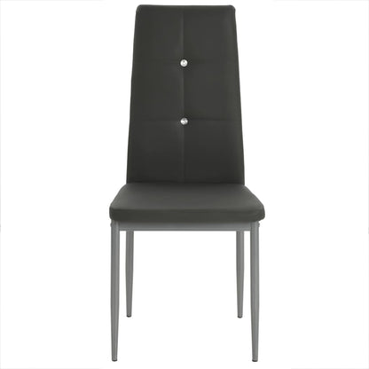 vidaXL Dining Chairs Kitchen Chair for Home Dining Room Black Faux Leather-2