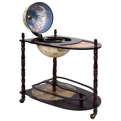 vidaXL Globe Bar Cart Globe Wine Bar Liquor Bar Cabinet Solid Eucalyptus Wood-1