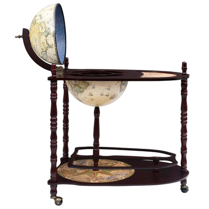 vidaXL Globe Bar Cart Globe Wine Bar Liquor Bar Cabinet Solid Eucalyptus Wood-3