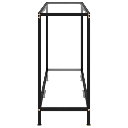 vidaXL Console Table Transparent 39.4"x13.8"x29.5" Tempered Glass-1
