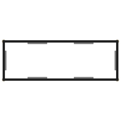 vidaXL Console Table Transparent 39.4"x13.8"x29.5" Tempered Glass-2