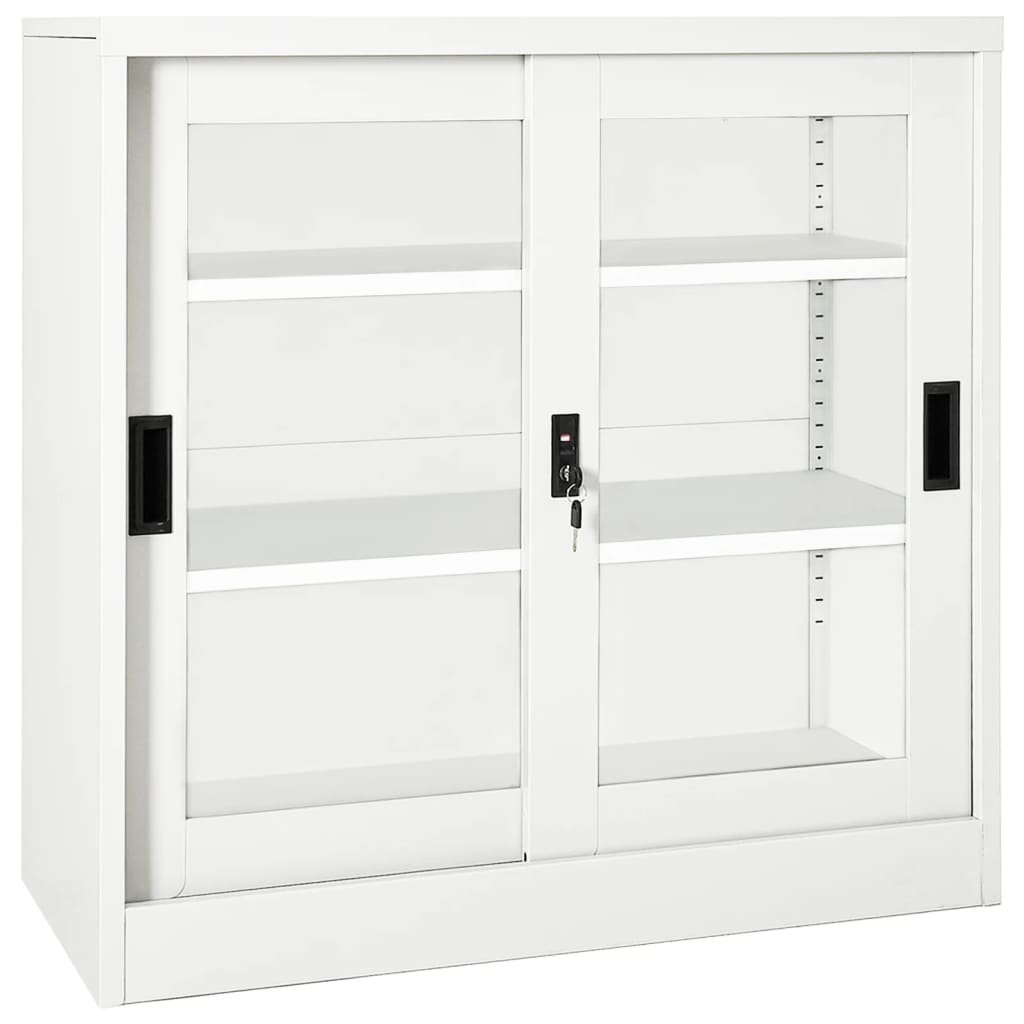 vidaXL Sliding Door Cabinet Anthracite 35.4"x15.7"x35.4" Steel-7