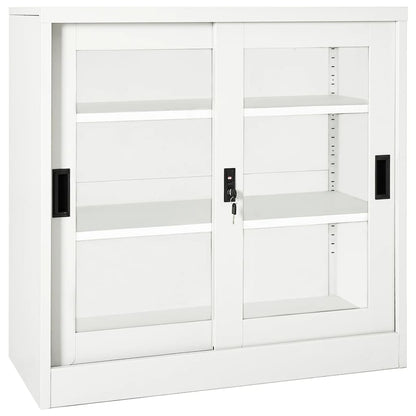 vidaXL Sliding Door Cabinet Anthracite 35.4"x15.7"x35.4" Steel-7