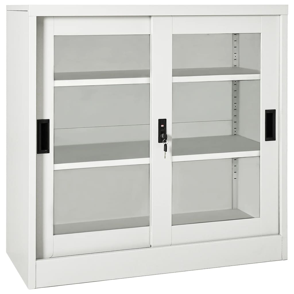 vidaXL Sliding Door Cabinet Anthracite 35.4"x15.7"x35.4" Steel-6