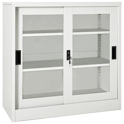 vidaXL Sliding Door Cabinet Anthracite 35.4"x15.7"x35.4" Steel-6